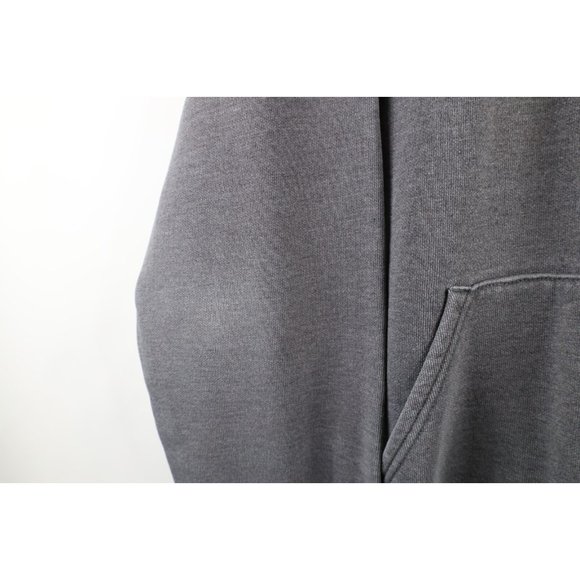 Vintage Carhartt Mens XL Distressed Spell Out Box Logo Hoodie Sweatshirt Gray - Picture 5 of 12